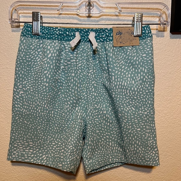 Chubbies Kid's Aqua Patterned Swim Trunks size 6 - Picture 1 of 6
